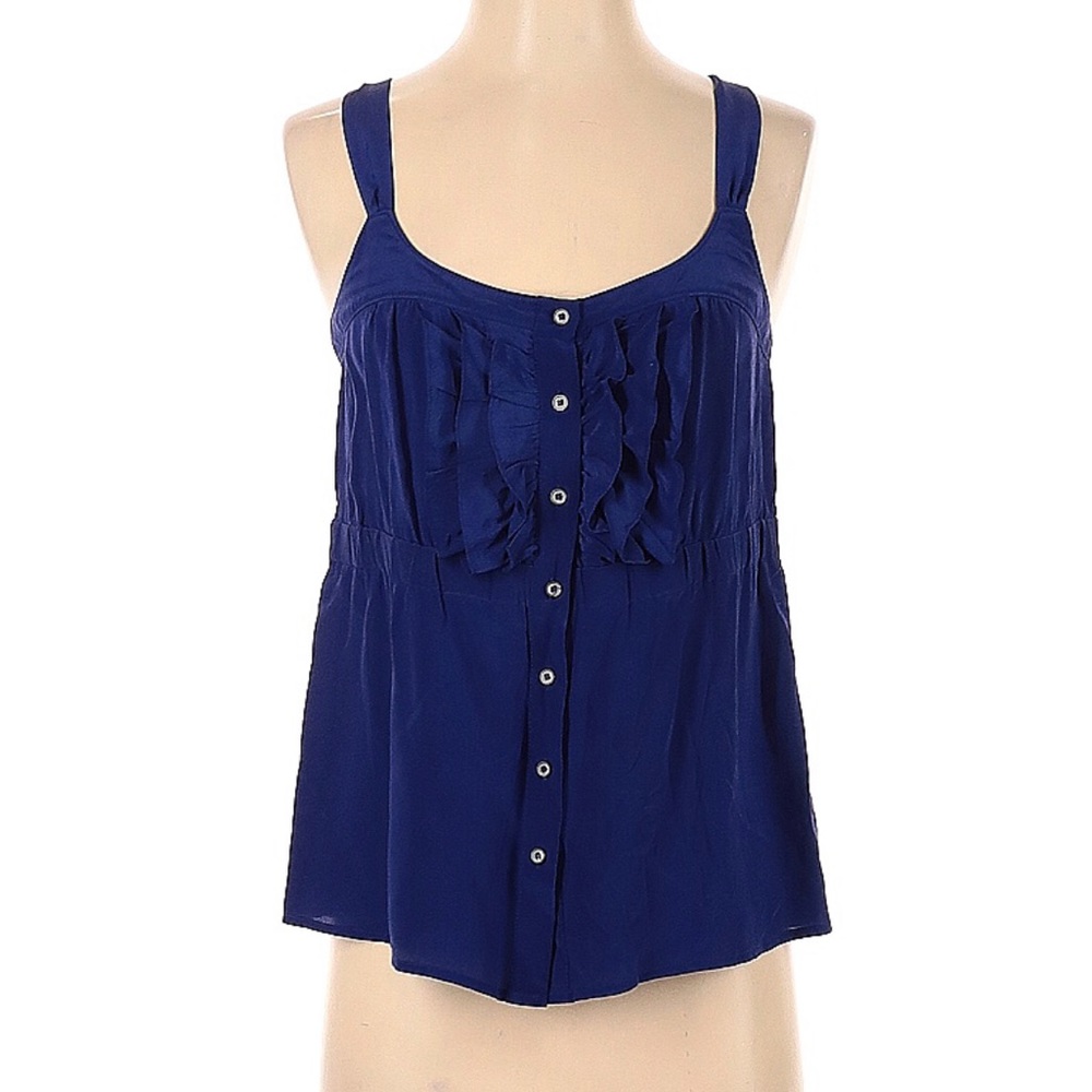 Odille button up sleeveless silk top - size 2 - small